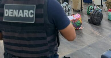 Ação da Denarc com cães farejadores inspeciona passageiros e bagagens em porto de Santana; VÍDEO