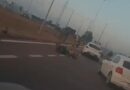 Acidente entre carro e motocicleta deixa duas pessoas feridas na Rodovia Norte-Sul; VÍDEO